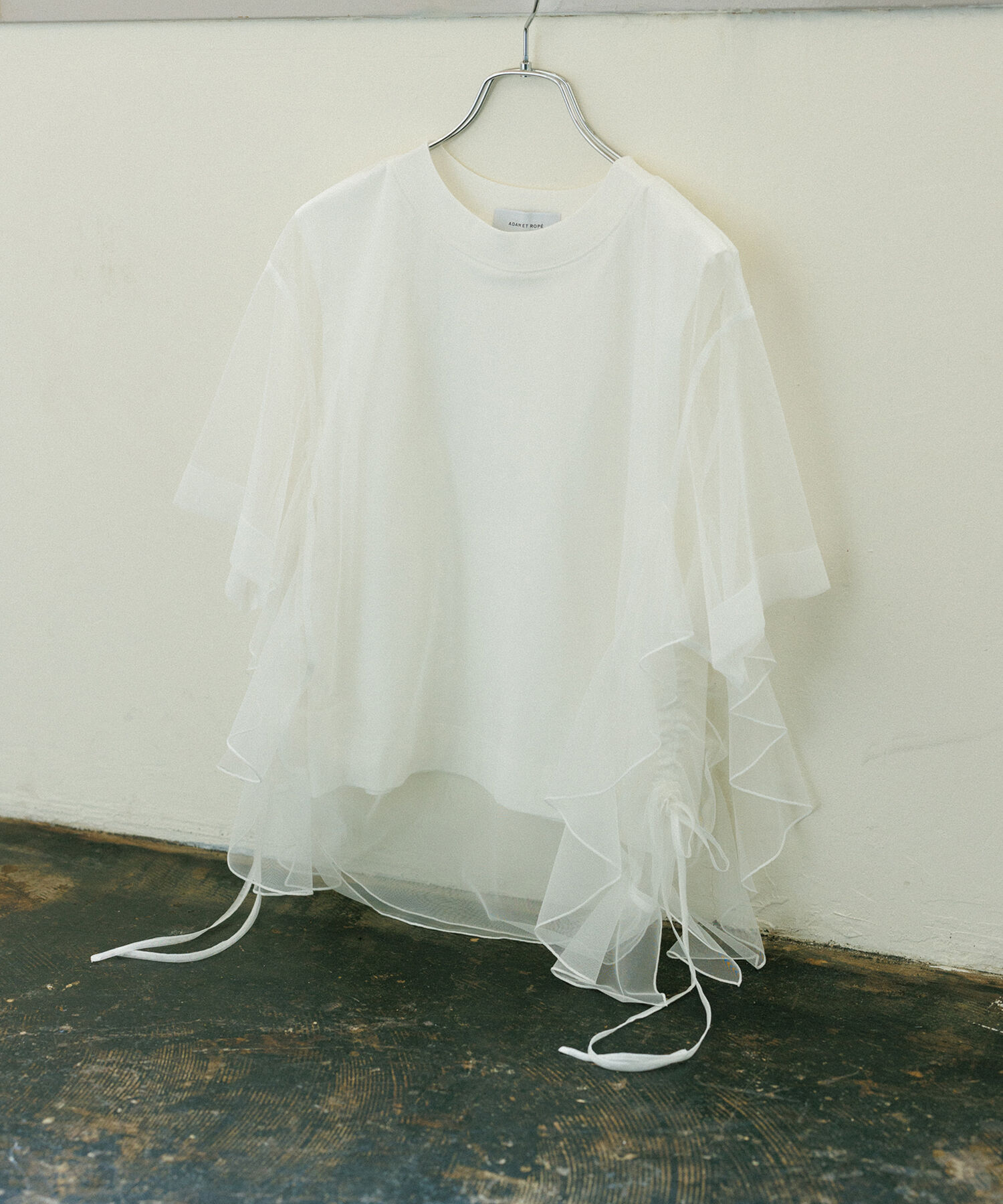 ADAM ET ROPE'「【再入荷・洗える・サステナブル】ギャザーチュールトップス」|その他|