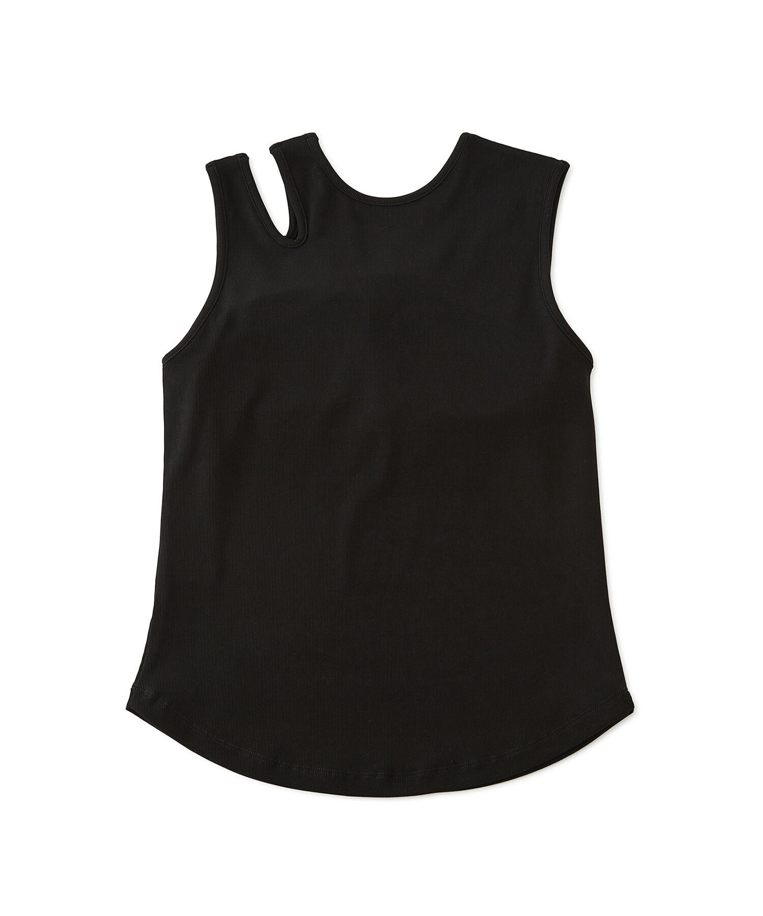 ADAM ET ROPE'「【接触冷感・洗える】カップ付きアシンメトリーカッティングタンク」|タンクトップ|