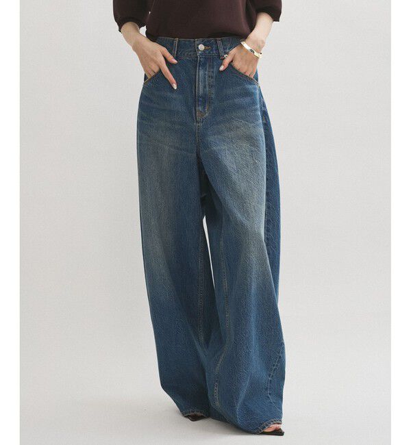 ADAM ET ROPE'「【サステナブル】バックタックワイドデニム」|デニム|