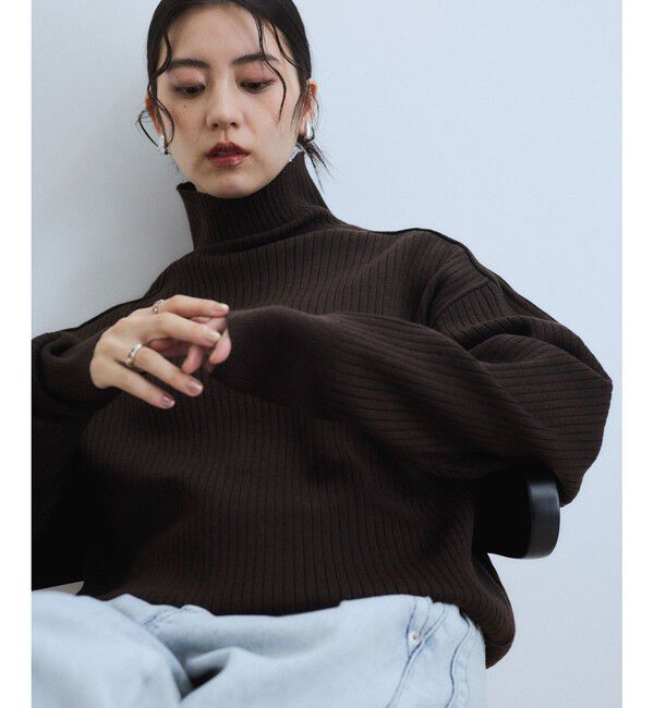 ADAM ET ROPE'「【WEB限定】・【定番人気】WOOL混リブタートルニット」|ニット・セーター|