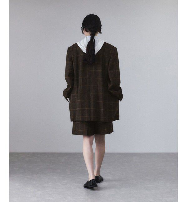 ADAM ET ROPE'「ツイード＆チェックショートパンツ」|チノ|