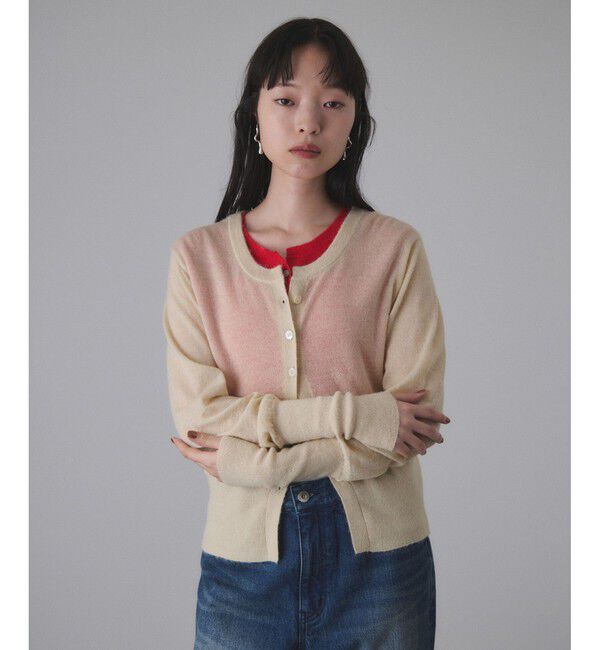 ADAM ET ROPE'「モヘアミックスセットニットカーディガン」|カーディガン|