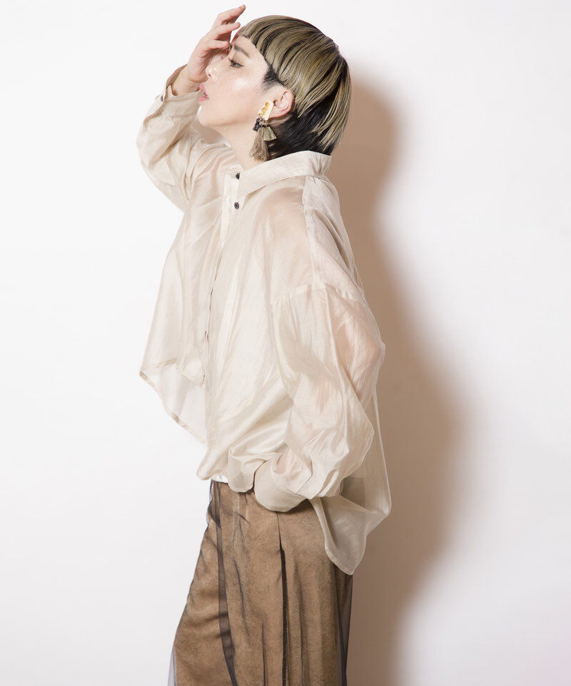  「シアーバックギャザーブラウス」|シャツ・ブラウス|