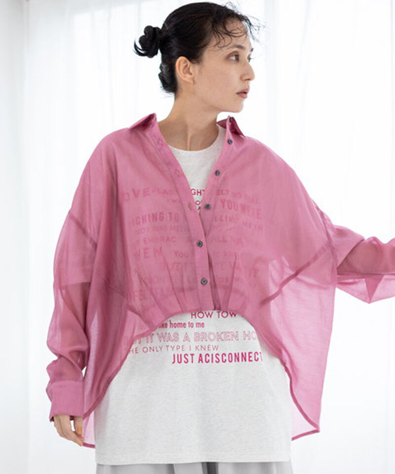  「シアーバックギャザーブラウス」|シャツ・ブラウス|PINK