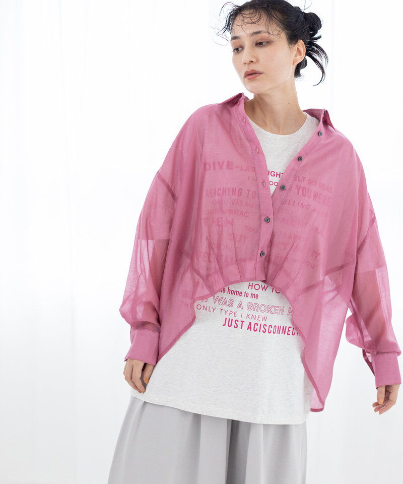  「シアーバックギャザーブラウス」|シャツ・ブラウス|