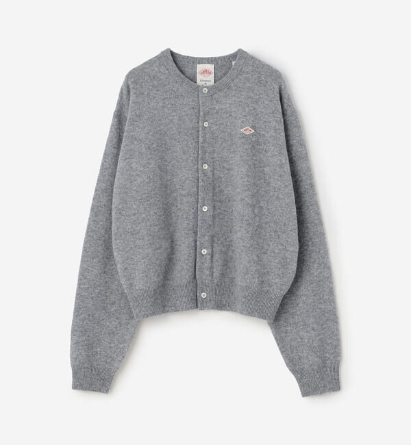 DANTON「DANTON | ラムウール クルーネックニットカーディガン WOMEN」|ニット・セーター|LTGREY