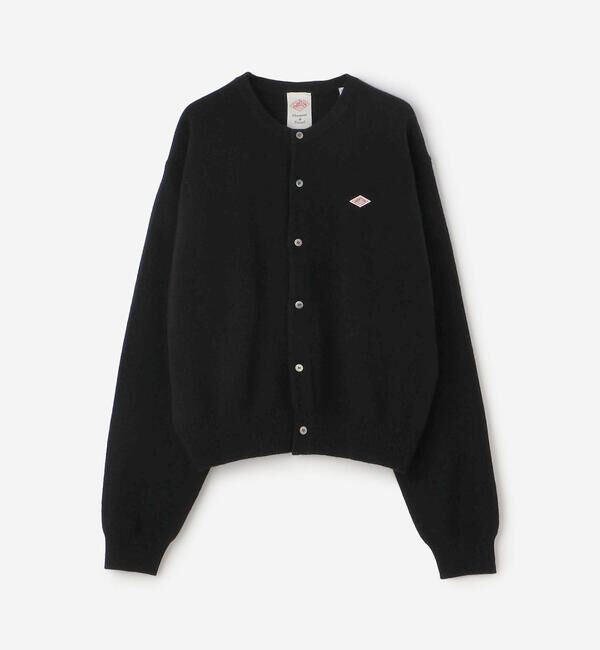 DANTON「DANTON | ラムウール クルーネックニットカーディガン WOMEN」|ニット・セーター|BLACK