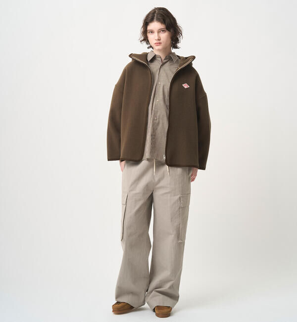 DANTON「DANTON | ウールメルトン フードブルゾン WOMEN」|テーラードジャケット|