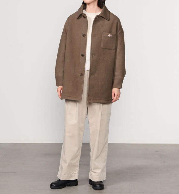 DANTON「DANTON | ウールメルトン シャツブルゾン WOMEN」|ブルゾン・スタジャン|