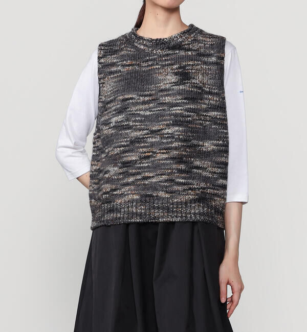 LE GLAZIK「LE GLAZIK | ミックスカラーヤーン ニットベスト WOMEN」|ベスト・ジレ|
