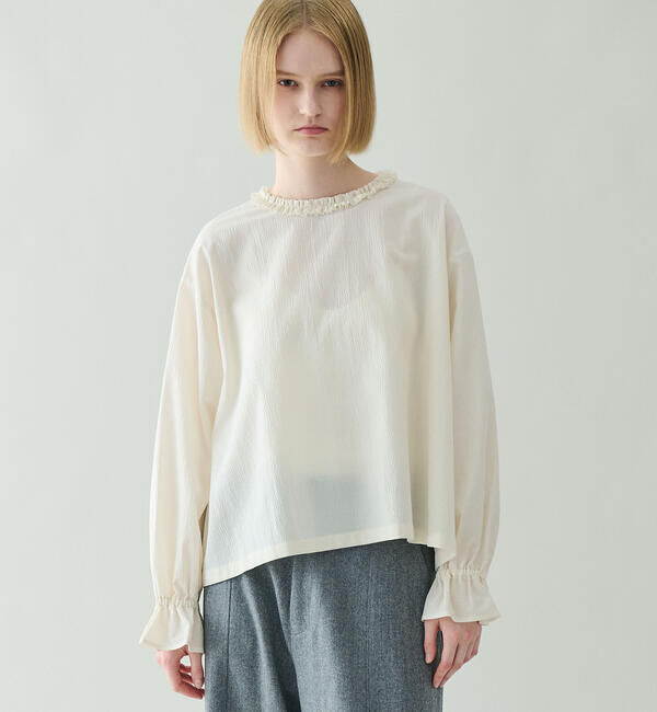 LE GLAZIK「LE GLAZIK | ポリエステルコットン ラッフルシャツ WOMEN」|シャツ・ブラウス|