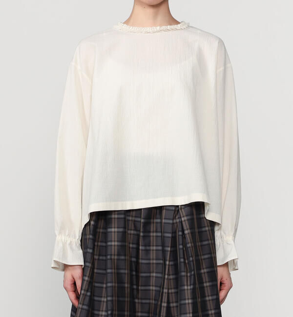 LE GLAZIK「LE GLAZIK | ポリエステルコットン ラッフルシャツ WOMEN」|シャツ・ブラウス|