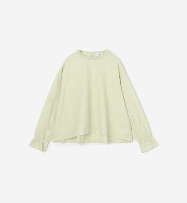 LE GLAZIK「LE GLAZIK | ポリエステルコットン ラッフルシャツ WOMEN」|シャツ・ブラウス|GREEN系1