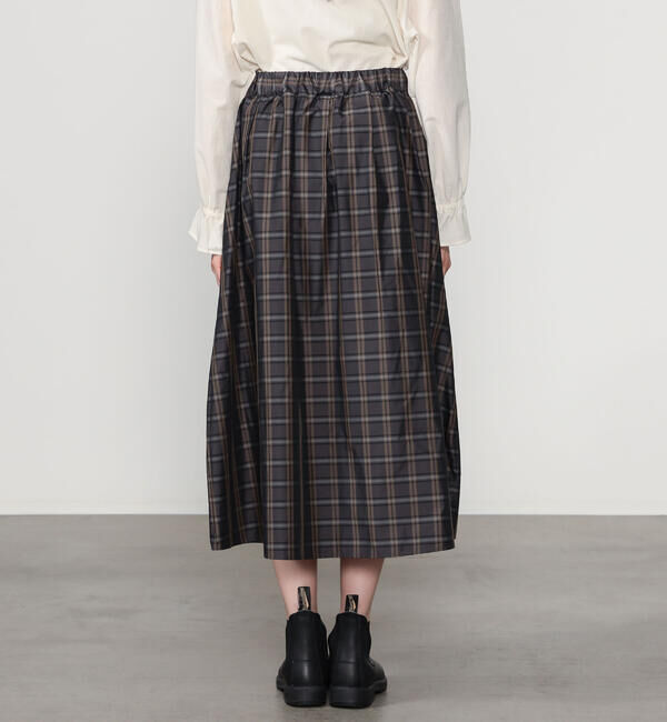LE GLAZIK「LE GLAZIK | メモリーツイル タックスカート CHECK WOMEN」|スカート|