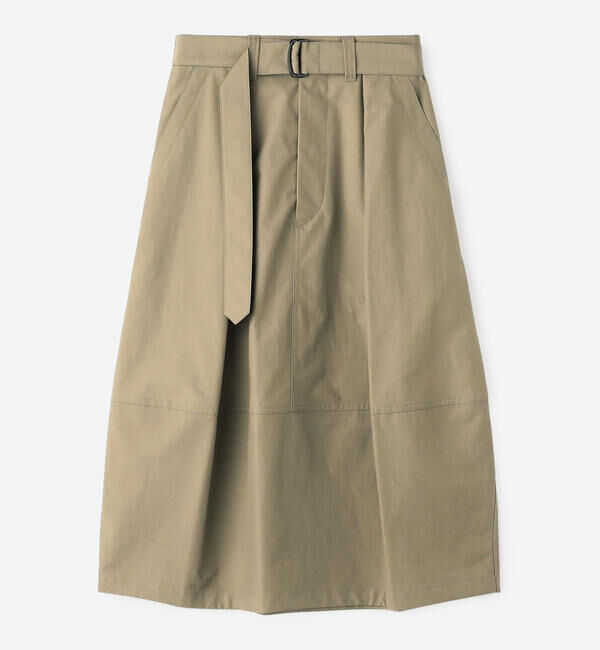  「HAVERSACK | 〈別注〉コットン ベルテッドコクーンスカート WOMEN」|スカート|KHAKI