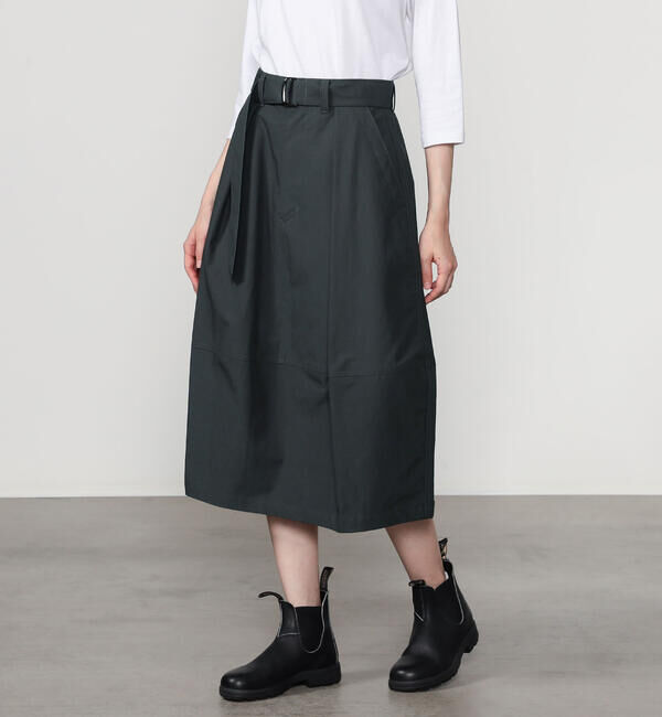  「HAVERSACK | 〈別注〉コットン ベルテッドコクーンスカート WOMEN」|スカート|NAVY