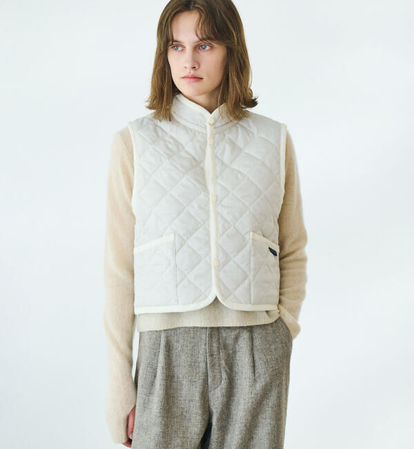  「LAVENHAM | 〈別注〉 クロップド スタンドカラーキルティングベスト WOMEN」|その他|WHITE系1