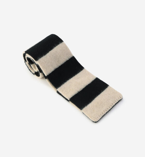  「Jo Gordon | ウール ストライプ マフラー UNISEX」|マフラー|BLACK系1