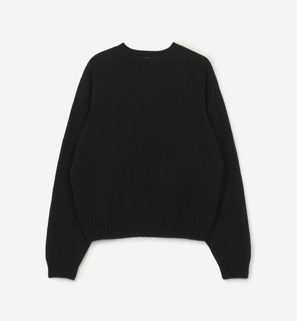 Morris & Sons「MORRIS & SONS | ジーロンラム クルーネックニット WOMEN」|ニット・セーター|BLACK