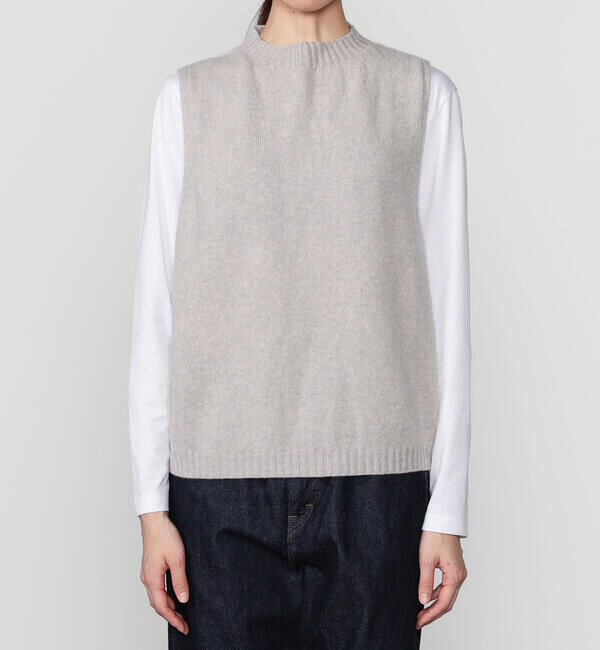 Morris & Sons「MORRIS & SONS | ジーロンラム クルーネックベスト WOMEN」|ベスト・ジレ|