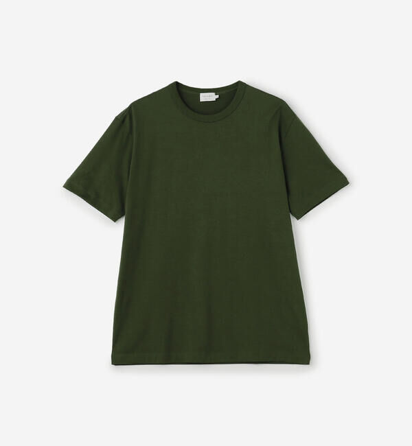 handvaerk「handvaerk | 60/2 クルーネック半袖Tシャツ SOLID MEN」|Tシャツ・カットソー|GREEN系1