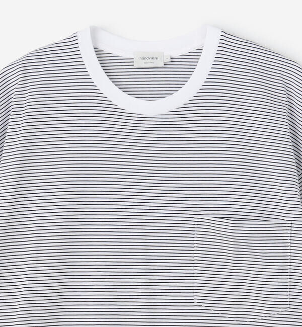 DANTON「handvaerk | 60/2 クルーネックビッグポケットTシャツ STRIPE MEN」|Tシャツ・カットソー|