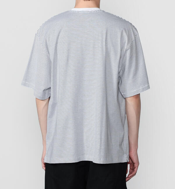 DANTON「handvaerk | 60/2 クルーネックビッグポケットTシャツ STRIPE MEN」|Tシャツ・カットソー|