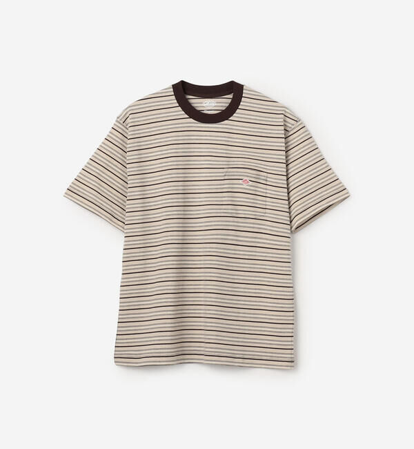DANTON「DANTON | マルチボーダー ポケットクルーネックTシャツ MEN」|Tシャツ・カットソー|