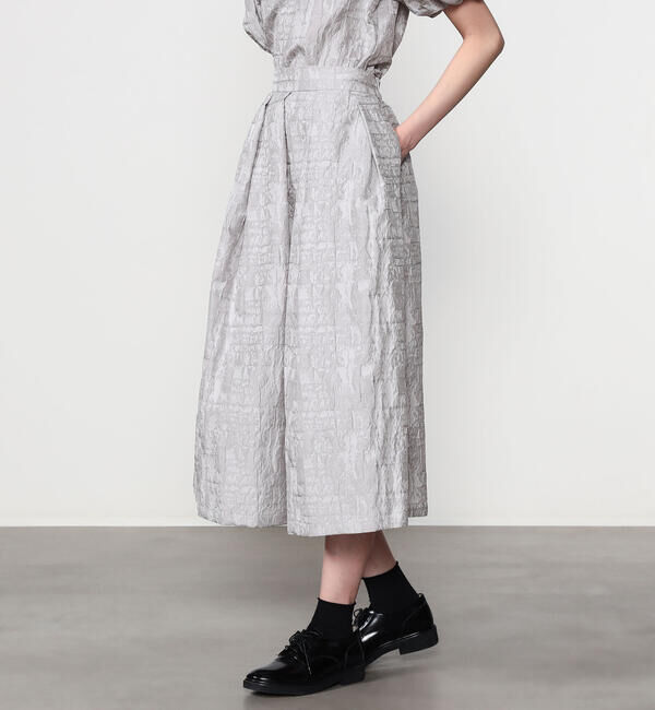  「eunoia | ジャガード タックスカート WOMEN」|スカート|