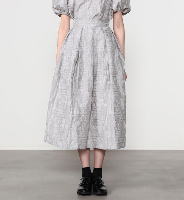  「eunoia | ジャガード タックスカート WOMEN」|スカート|