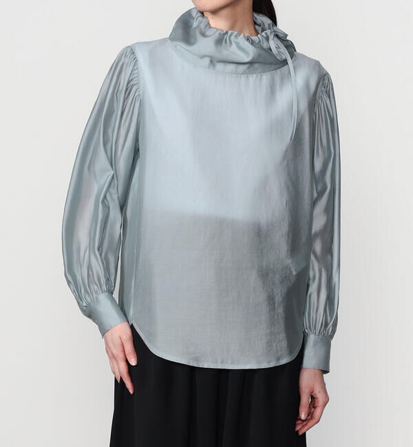  「eunoia | シャーリング ハイネックブラウス WOMEN」|シャツ・ブラウス|