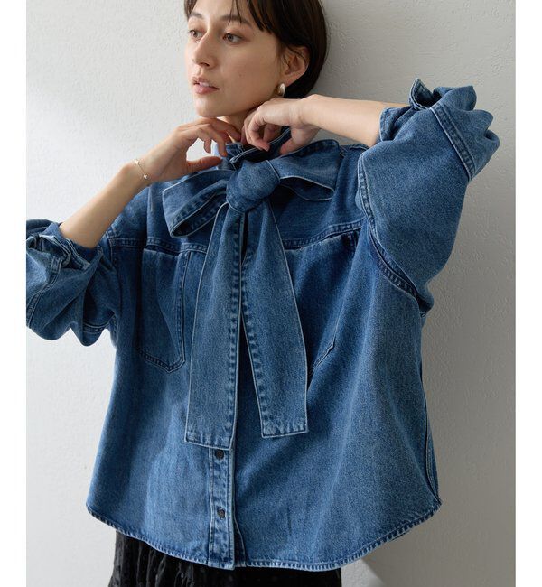  「デニムボウタイシャツ」|シャツ・ブラウス|