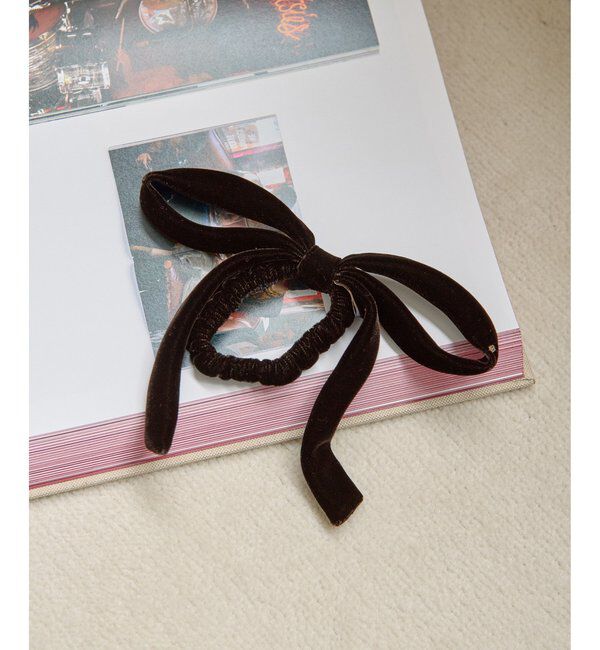  「【ALEXANDRE DE PARIS】ベロアリボンポニー」|リング|ブラウン