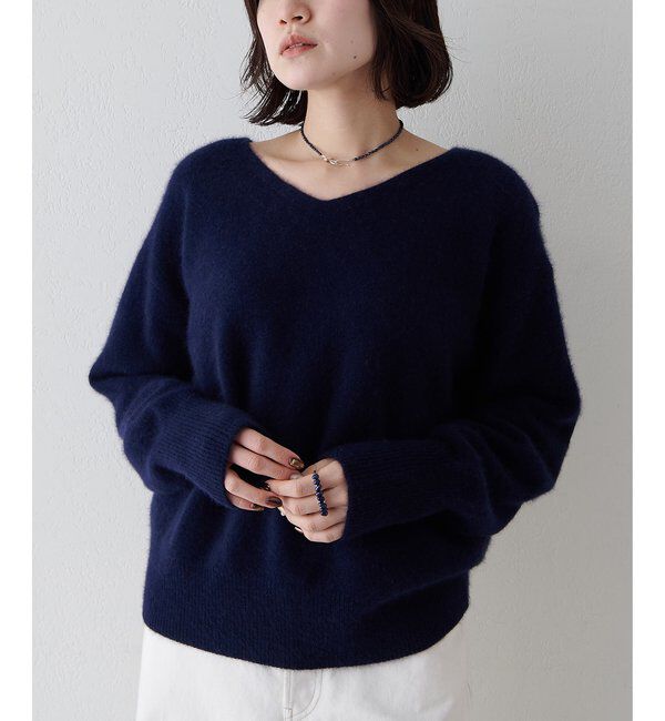  「フォックスウール Vネックプルオーバー」|ニット・セーター|