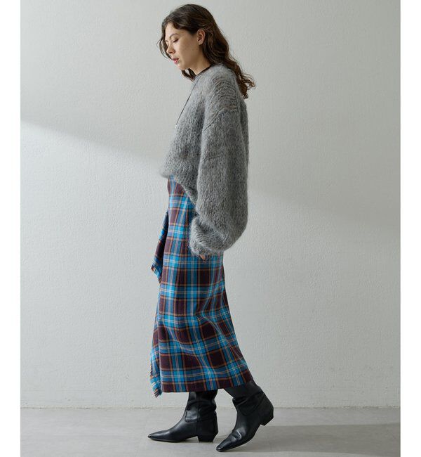  「チェックフリンジスカート」|スカート|