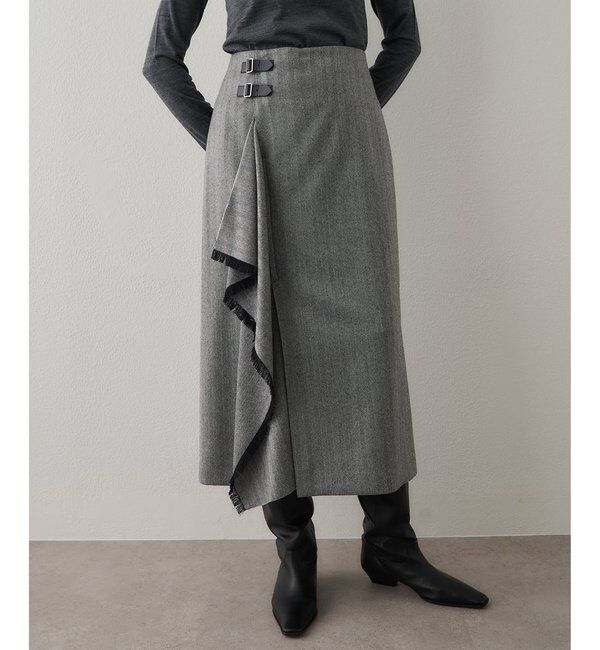  「チェックフリンジスカート」|スカート|