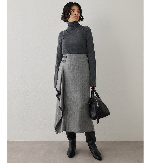  「チェックフリンジスカート」|スカート|