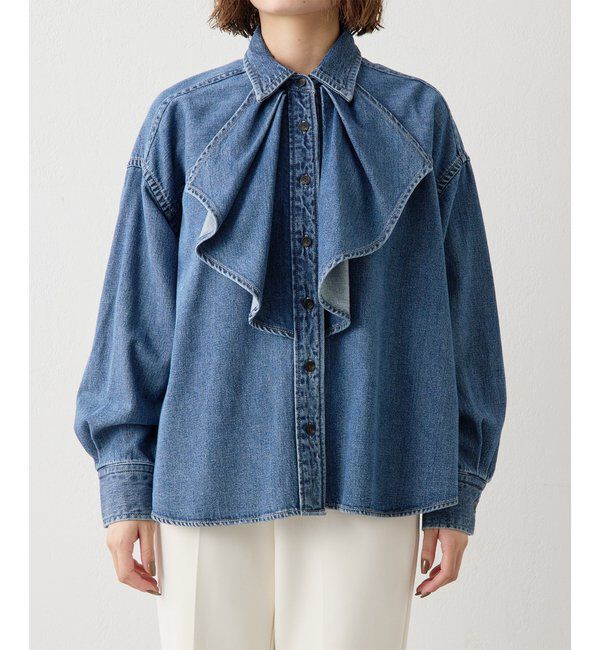  「フリルデニムブラウス」|シャツ・ブラウス|