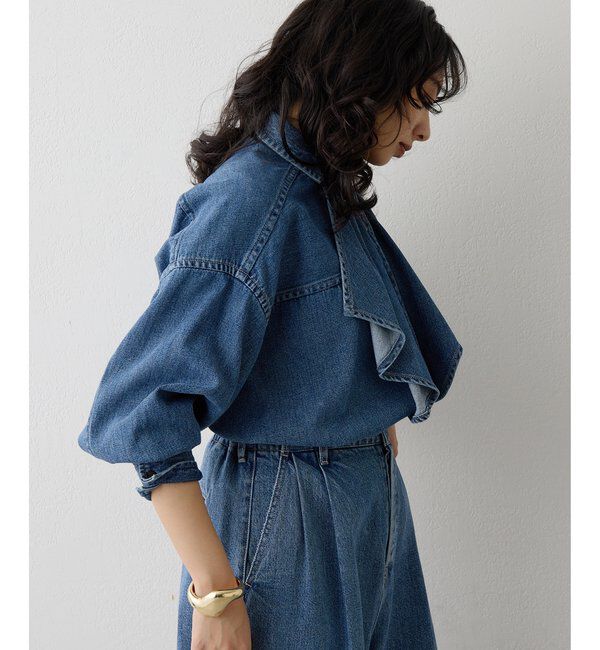  「フリルデニムブラウス」|シャツ・ブラウス|