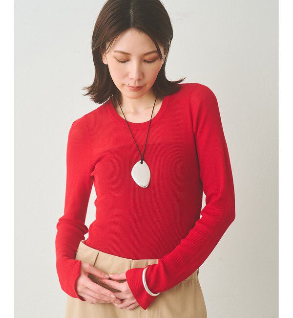  「シアーリブニットプルオーバー」|ニット・セーター|