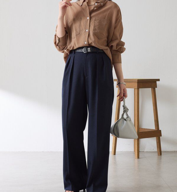  「ウールライクタックパンツ」|チノ|