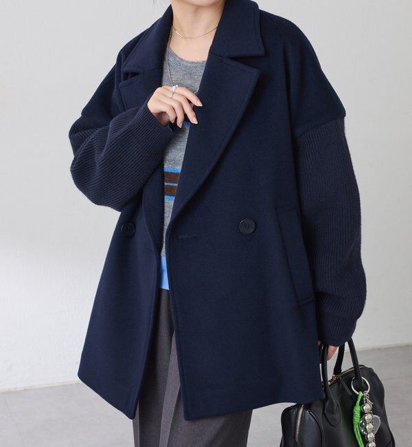  「ニットスリーブダブルコート」|その他|