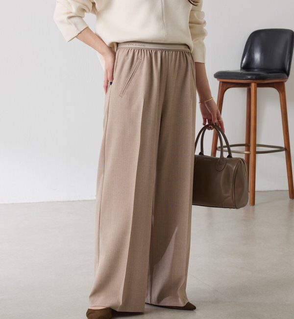  「ラメストライプゴムベルトパンツ」|チノ|