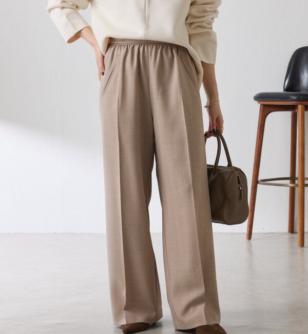  「ラメストライプゴムベルトパンツ」|チノ|