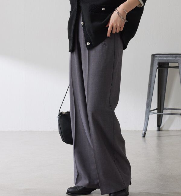  「ラメストライプゴムベルトパンツ」|チノ|