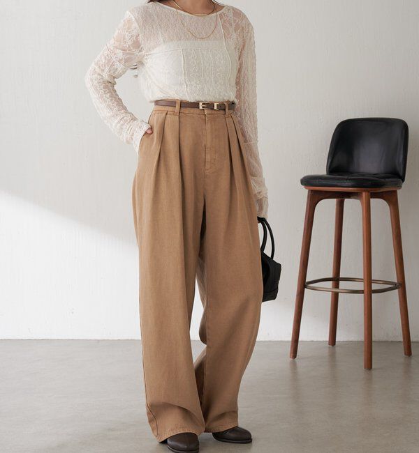  「Q.anosチャームタックデニムパンツ」|デニム|