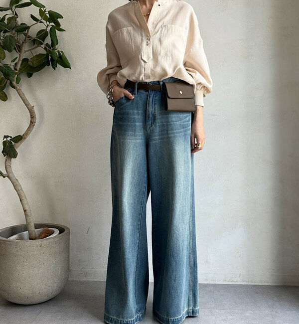  「【新色追加】リブブルゾン風シャツ」|シャツ・ブラウス|