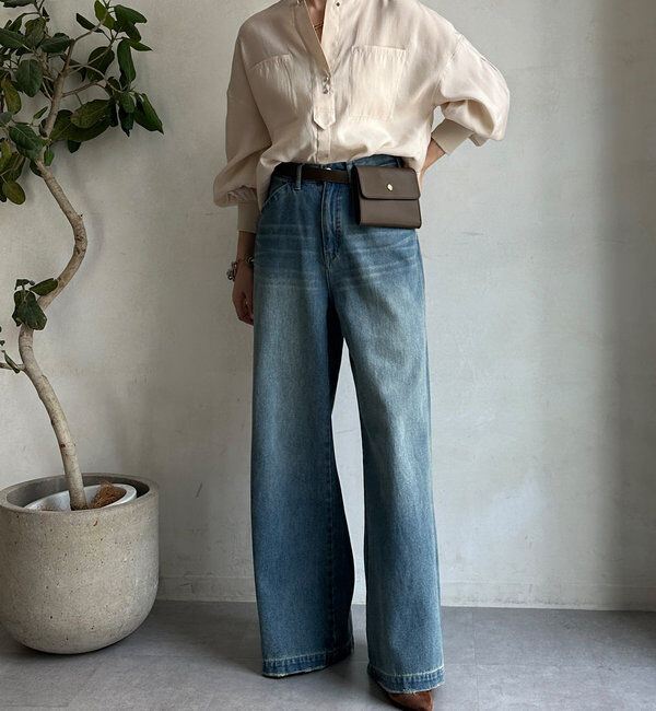  「【新色追加】リブブルゾン風シャツ」|シャツ・ブラウス|