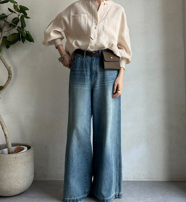  「【新色追加】リブブルゾン風シャツ」|シャツ・ブラウス|