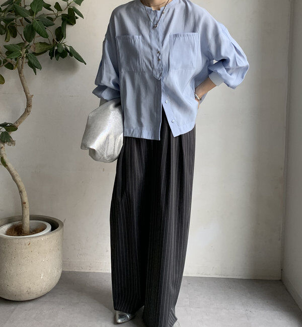  「【新色追加】リブブルゾン風シャツ」|シャツ・ブラウス|